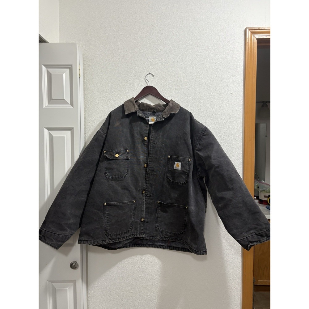 VINTAGE Carhartt Men Jacket 54 3X Blanket Wool Lined Chore Coat Detroit C001 90s